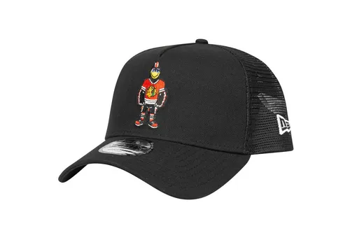 New Era Trucker Cap - MASCOT Chicago Blackhawks Tommy Hawk - Stylische Trucker Cap für Herren, ideal für Freizeitaktivitäten. Der schwarze Look und die Einheitsgröße sorgen für einen lässigen Sportstil. Perfekt für den Sommer!