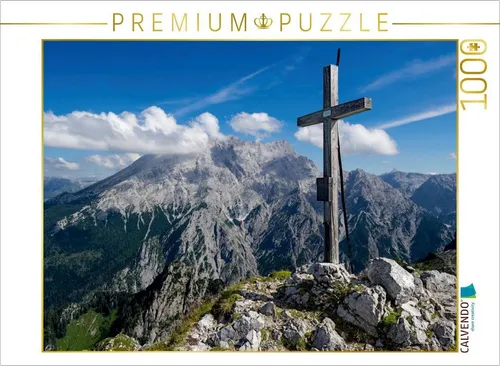 CALVENDO Puzzle CALVENDO Puzzle Gipfelkreuz vor Watzmann 1000 Teile Lege-Größe 64 x 48 cm Foto-Puzzle Bild von Andreas Vonzin, 1000 Puzzleteile