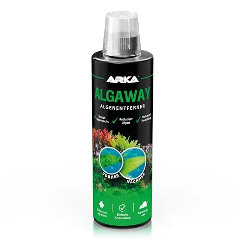 Algenvernichter Aquarium 473 ml – gegen Faden-, Punkt- & Grünalgen – kupferfrei & pflanzensicher – für klares Wasser & gesunde Pflanzen im Süßwasseraquarium – ARKA Algaway