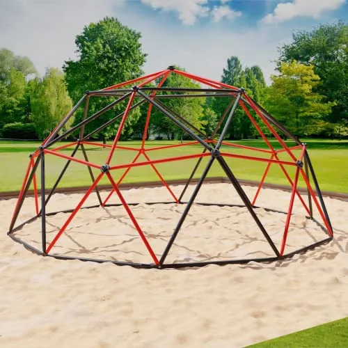 VESKA Klettergerüst Dome Climber - Geodome für Kinder - Schaukeln - Robuste Kletterkuppel aus Stahl mit einem Durchmesser von 360 cm, ideal für Kinder ab 3 Jahren und fördert die motorischen Fähigkeiten.