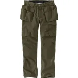 Carhartt Steel Multi-Pocket Arbeits Hose - Oliv - W38/L30 - Robuste Arbeits Hose mit Rugged FlexTM für maximale Bewegungsfreiheit. Mehrere Taschen und CorduraTM Verstärkungen bieten praktischen Stauraum und Langlebigkeit im beruflichen Alltag.