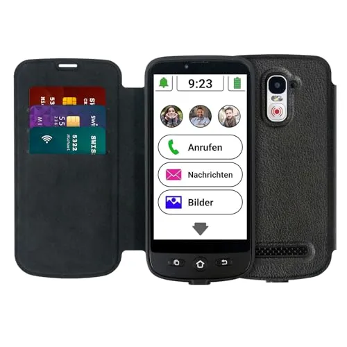 swissvoice Smartphone S510-M mit Magnetischem Ladekabel und Schutzhülle - Benutzerfreundliches Senioren Smartphone 4G - Schwarz - BENUTZERFREUNDLICHES SMARTPHONE: Das S510-M überzeugt mit großen Tasten und leicht bedienbarem Display. Ideal für Senioren, mit lauten Klingeltönen und einfacher WhatsApp-Nutzung. INNOVATIVES LADEN: Das magnetische Ladekabel vereinfacht das Aufladen und ist perfekt für eingeschränkte Feinmotorik.