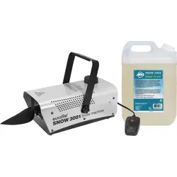 Eurolite Snow 3001 Schneemaschinen Set - Kompakte Schneemaschine mit 700 Watt für beeindruckenden Schneeflocken-Ausstoß bis zu 2 m, ideal für Winter-Events in Diskotheken und Theatern. Set inkl. 5L geruchsneutrales Schneefluid.