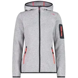 CMP Strickfleece Damen in argento-campari, Größe 38 - Kleidung, wärmendes Light Knit-Tech Material und praktische Reißverschlusstaschen für optimalen Komfort in der kühlen Jahreszeit.