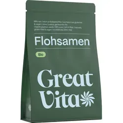 GreatVita ganze Flohsamen 1000g - 99% rein aus biologischem Anbau - Nahrungsergänzungsmittel für eine gesunde Verdauung, reich an Ballaststoffen und vielseitig einsetzbar für leckere Backkreationen und Rohkostgerichte.