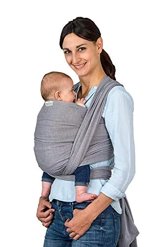AMAZONAS Carry Sling Tragetuch 510 cm – Ergonomisch und Komfortabel für Neugeborene bis 3 Jahre - Babytragen aus 100% Baumwolle, unterstützt die gesunde Anhock-Spreiz-Stellung und fördert die Entwicklung deines Babys, belastbar bis 15 kg.