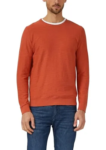 s.Oliver Longpullover mit Flammgarnstruktur - Lässiger Strickpullover mit Rollkante und bequemer Regular Fit Passform. Ideal für entspannte Tage – perfekt für Zuhause oder unterwegs.