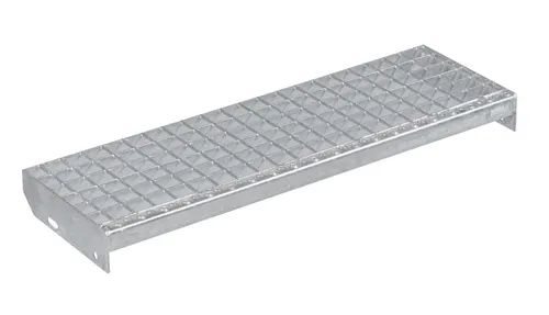 Verzinkte Gitterroststufen 900x240 mm - Robuste Metallstufen für Treppen, ideal für Garage und Garten. Verzinkte Oberfläche sorgt für Langlebigkeit und Sicherheit.