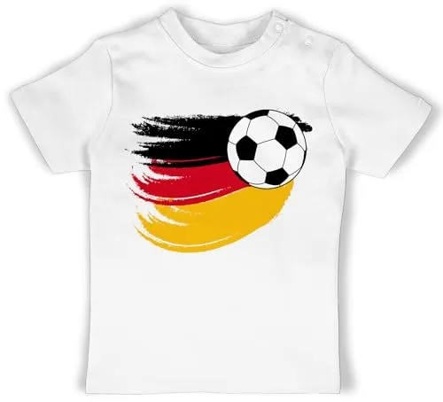 Baby T-Shirt Mädchen Jungen - 2026 Fussball WM Fanartikel - Deutschland Fußball - 18/24 Monate - Weiß - Trikot em Tshirt 2024 Europameisterschaft Germany Shirt Tshirt-Fussball fu Ball