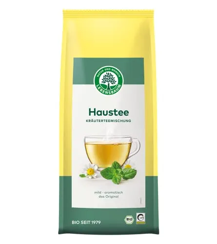 LEBENSBAUM Tee Haustee lose, Bio-Tee mit mild-aromatischem Geschmack, Kräutertee lose, 100% natürlicher Genuss, 100 g