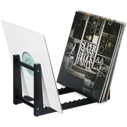 Relaxdays Schallplatten Ständer schwarz Schwarz