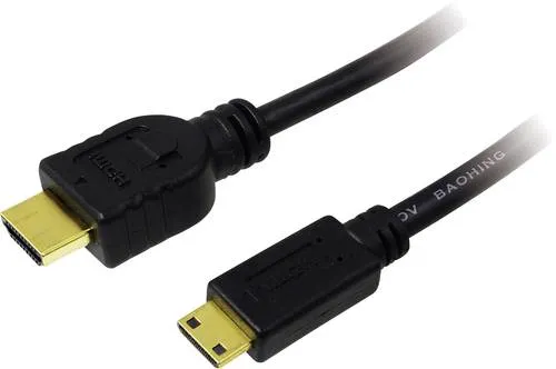 LogiLink HDMI Anschlusskabel HDMI-A Stecker, HDMI-Mini-C Stecker 2.00 m Schwarz CH0023 4K UHD HDMI-Kabel