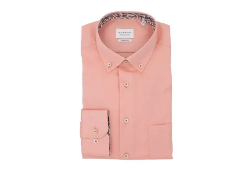 Eterna Hemd - Modern Fit - Lachs - 42 - Hochwertiges Hemd aus reiner Baumwolle mit Button-Down-Kragen und Brusttasche. Ideal für den modernen Look im Büro oder Freizeit.