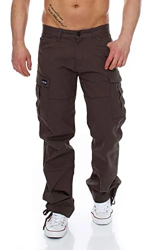 Big Seven Brian Cargo Hose Comfort Fit Herren Jeans, Braun (Wren), W42/L32 - Bequeme Herren Cargo Hose mit Stretch-Anteil für optimalen Tragekomfort. Ausstattung: Gesäß-Pattentaschen, Seitentaschen und Reißverschluss. Ideal für lässige Outfits.