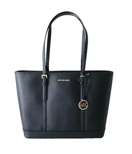 MICHAEL KORS JET SET TRAVEL Shopper Tasche - Damentaschen aus hochwertigem Saffianoleder, ideal für Business und Freizeit mit elegantem Reißverschluss und goldenen Akzenten.