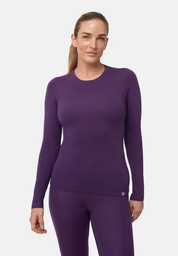 DANISH ENDURANCE Merino Langarm Funktionsshirt lila S - Weiches Funktionsshirt aus einer hochwertigen Wolle-Mischung, ideal für Outdoor-Aktivitäten. Temperaturregulierend und angenehm zu tragen, perfekt für Wandern und Wintersport.