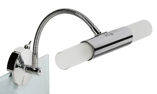 Trango Modern 2-flammig LED Spiegelleuchte 2162-028B *FLEXI* - Spiegellampe für das Bad mit schwenkbarem Flexarm, elegantes Design in Chrom und 2x G9 LED Leuchtmittel für warmes Licht – ideal zum Schminken und Frisieren.
