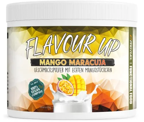 Geschmackspulver MANGO MARACUJA 250g - Leckerer Geschmack und Süße - nur 10 kcal pro Portion - Vielseitig einsetzbar für Lebensmittel & Getränke - Flavour Powder - FLAVOUR UP