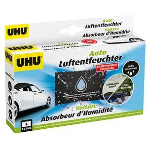 UHU Auto Luftentfeuchter 300 G - Luftentfeuchter für Freizeitfahrzeuge, effektiv gegen Feuchtigkeit, ideal für alle Zimmer, kompakt und leicht für einfache Handhabung.