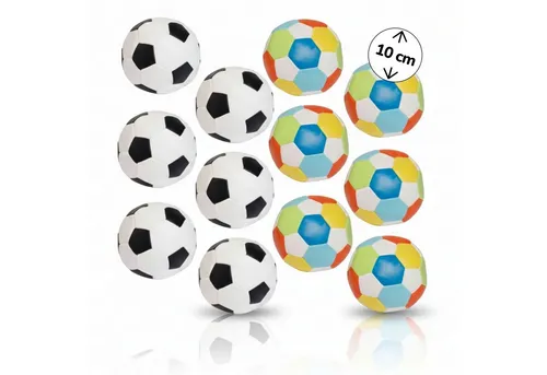 alldoro Softball Ø 10 cm – 12er Set im Fußball-Design - Bunte, extra weiche Kinderbälle für drinnen und draußen. Ideal für erste Ballspiele, leicht und sicher in der Handhabung – perfekt für Babys und Kleinkinder ab 0 Jahren.
