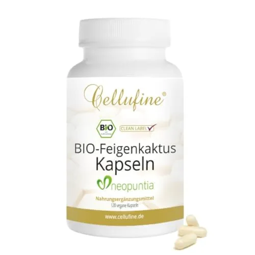 Cellufine® Neopuntia™ Bio-Feigenkaktus - 120 vegane Kapseln, Neopuntia 500 mg, Bio Feigenkaktus, Alternative zu Chitosan, glutenfrei, allergenfrei, laktosefrei, vegan