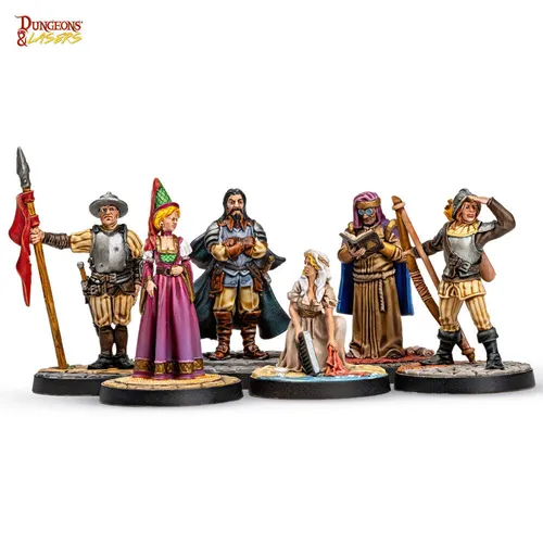 Archon Studio - DNL0036: Dungeons & Lasers TOWNSFOLK MINIATURE PACK - Gesellschaftsspiele, detailreiche Miniaturen aus Kunststoff für individuelles Gameplay und kreative Abenteuer.