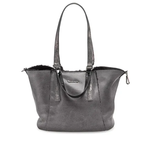 TAMARIS Damen Handtasche AMBER - stilvolle Umhängetasche in Graphit - Damentaschen: Elegante Handtasche aus Kunstleder mit praktischem Magnetverschluss, ideal für Freizeitaktivitäten.