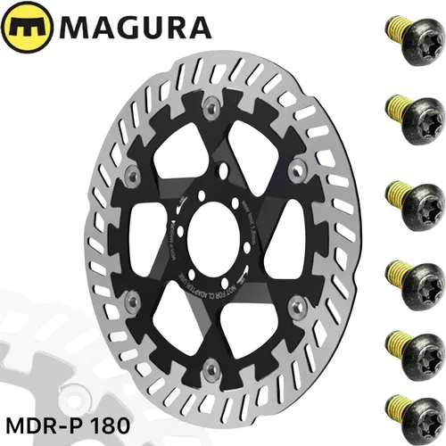 Magura MDR-P Floating Bremsscheibe 180mm für MTB und E-Bike - Hochwertige 6-Loch Bremsscheibe mit 180mm Durchmesser, ideal für verschiedene Fahrradtypen. Inklusive 6 Torx-Befestigungsschrauben für eine sichere Montage.