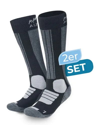 Alpenwert Skisocken 2er SET Snowboard Socken aus echter Merinowolle Herren & Damen (2 Paar, 4 Skisocken) Meinowolle Ski Socken