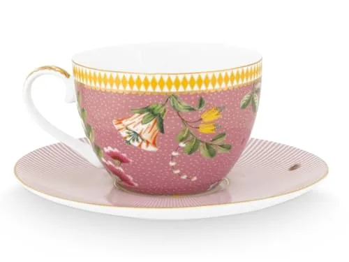 Pip Studio La Majorelle Tasse mit Untertasse pink 0,28 l - Elegante Tasse mit passender Untertasse im farbenfrohen La Majorelle Design. Ideal für genussvolle Kaffeepausen und stilvolle Tischdekoration.