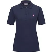 U.S. Polo Assn. Damen Poloshirt USSiirena – Kurzarm in Navy-DustPink - Stylisches Poloshirt für Damen im Classic Fit, aus elastischer Baumwollmischung mit hochwertiger Logo-Stickerei. Ideal für einen lässigen Look!