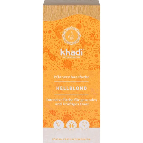 Khadi Pflanzenhaarfarbe Hellblond - Haarfarbe in kühlem oder warmem Blondton, 100% natürlich und vegan, pflegt das Haar bis in die Spitzen und verleiht strahlenden Glanz.