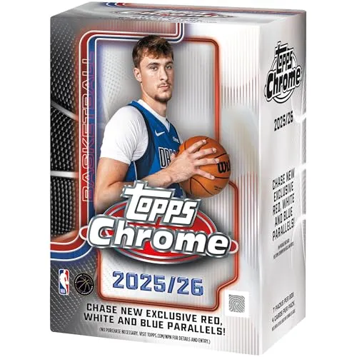 Topps Chrome Basketball Blaster Box NBA 2025-26 - Sammelkarten-Display der NBA-Saison 2025-26, enthält spannende Karten und ist ideal für Sammler und Basketball-Fans.