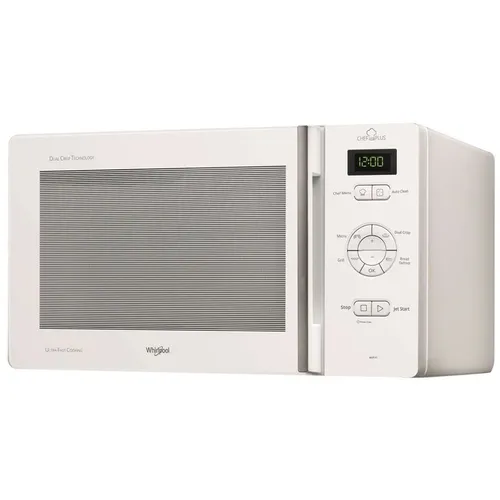 Whirlpool MCP 345 WH Kombinationsmikrowelle - Mikrowelle mit 25 L und 800 W, ausgestattet mit DualCrisp für perfekte Knusprigkeit und JetDefrost für schnelles Auftauen. Ideal für vielseitige Kochbedürfnisse.