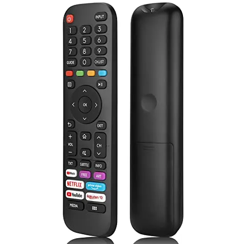 Universeller Ersatz für Hisense-VIDAA-TV-Fernbedienung, Neue verbesserte Infrarot-Fernbedienung von Hisense EN2G30H/EN2A30, mit Netflix, Prime Video, YouTube, Rakuten TV-Tasten