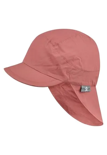 Sterntaler Schirmmütze Nacken Basic - Unisex Baby- und Kinder Mütze mit Nackenschutz - UV-Schutz 50+ Hut aus Popeline (Bio) - leichte Sommer Kopfbedeckung mit Gummiband - Rosenholz, Größe 49