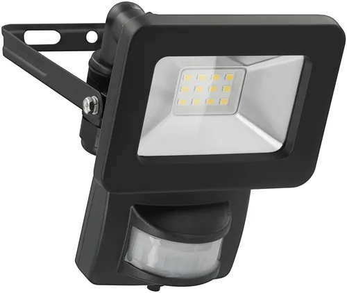 Goobay LED-Außenstrahler mit Bewegungssensor - 10W schwarz - Helle LED-Außenleuchte mit PIR-Sensor, ideal für Hauseingänge und Garagen. Energieeffizient mit 80% Ersparnis im Vergleich zu Halogen, IP44 Schutz für den Außeneinsatz.