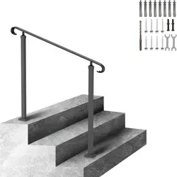 VEVOR Treppengeländer 120x13,5x97 cm - Treppen & Geländer - Höhenverstellbar bis 45 cm und Winkel bis 52,8°, ideal für elegante Eingänge und Veranden, schnelle Installation, robustes Schmiedeeisen.