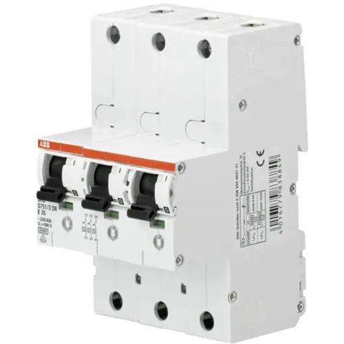 ABB S751/3DR-E 50 sel. Haupt-LS E-Char. 50A - Leistungsschalter mit selektiver Auslösung, ideal für den Schutz Ihrer elektrischen Anlagen bei einer Nennstromstärke von 50A.