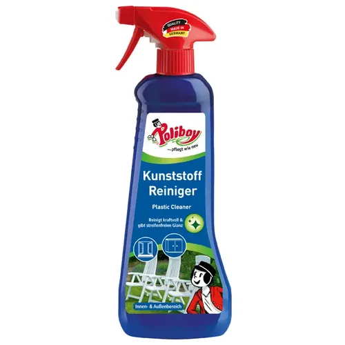 Poliboy Kunststoffreiniger 500 ml - Spezialputzmittel für kraftvolle Reinigung von Kunststoffflächen innen und außen. Mit natürlichem Orangenöl für extra starke Reinigung und erfrischenden Duft.