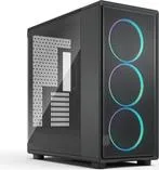 Fractal Design Epoch XL RGB TG Midi Tower schwarz - Eleganter Midi Tower ohne Netzteil, ausgestattet mit RGB-Beleuchtung und großzügigem Platz für Kühlung und Hardware, ideal für Gaming und kreative Projekte.