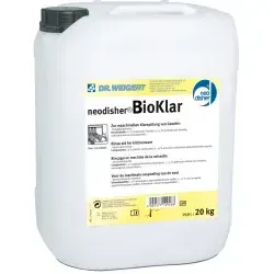 Dr. Weigert neodisher Bioklar 20kg Klarspüler flüssig - Hochkonzentrierter Klarspüler für streifenfreies Geschirr. Ideal für Spülmaschinen, schaumdämpfend und perfekt für Glas, Porzellan, Edelstahl und mehr. Erhalten Sie 1 Kanister mit 20 kg für den professionellen Einsatz.