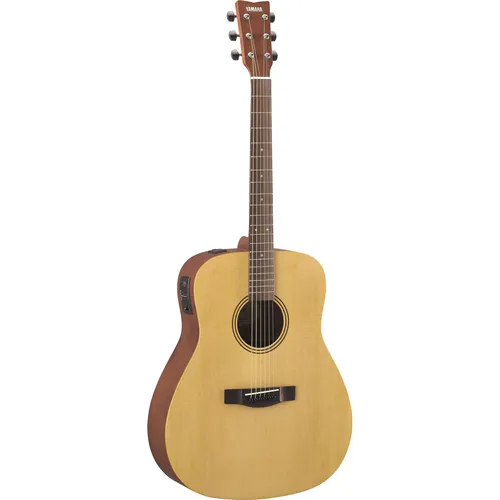 Yamaha FX400 Natural Satin Dreadnought-Gitarre - Einsteigerfreundliche Dreadnought-Gitarre mit laminiertem Korpus und Fichtendecke. Ideal für das Üben und erste Band-Projekte dank integriertem Tonabnehmer und komfortabler Bespielbarkeit.