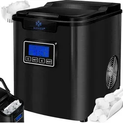 KESSER® Eiswürfelbereiter - Edelstahl Ice Maker mit 150W - Eiswürfelmaschine für 12 kg Eis in 24 Stunden, 3 Größen, in nur 6 Minuten bereit. Praktisch für Partys und Büro, mit Selbstreinigungsfunktion und platzsparendem Design.