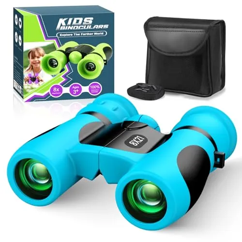 Fernglas Kinder 8X21 mit Vogelbeobachtungs-Buch, Mini Fernglas Kinder Spielzeug ab 3-12 Jahre, Outdoor Spielzeug Fernrohr Ostergeschenke für Kleine Junge - Konzert, Fußballspiel‌, Wandern