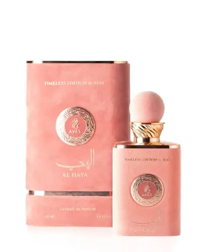 Ayat Perfumes Eau de Parfum Timeless Edition 100 ml – Luxusduft für Damen und Herren - Eau de Parfum für Damen, inspiriert von Dubai. Al Haya bietet langanhaltende Eleganz mit Noten von rosa Pfeffer, Jasmin und Patchouli in einem eleganten Samtflakon.