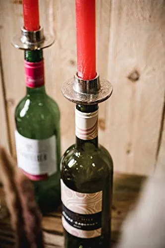 Michael Noll Kerzenhalter Bottle - Exklusiver Kerzenständer aus Aluminium - Kerzenständer aus Aluminium, verwandelt jede Weinflasche in ein Design-Objekt. Ideal für besondere Anlässe oder gemütliche Abende. Handgefertigt und langlebig.