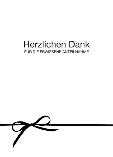 Trauer Danksagung - Mehrstückpackung – 5 Danksagungen für die erwiesene Anteilna