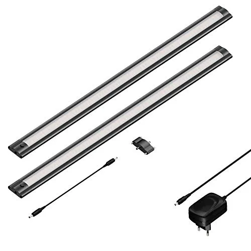 ledscom.de LED Unterbau-Leuchte SIRIS schwarz matt, 2er Set - LED-Lampen mit flacher Bauweise und blendfreier Lichtverteilung, ideal für Küche, Schrank oder Werkstatt. Energieeffizient mit 531 lm bei nur 5,9 W pro Leuchte.