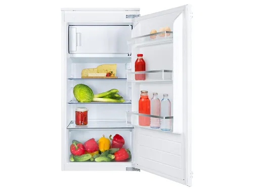 Amica 9EKSS361216 Einbaukühlschrank mit Gefrierfach - Kompakter Einbaukühlschrank mit 140 l Nutzinhalt und leisem Betrieb (35 dB). Mit Tür-Offen-Alarm und effizientem Inverter-Kompressor für zuverlässige Kühlung.